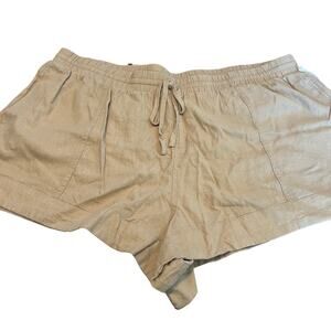 Universal Thread Women's Plus Size Tan High-Rise Linen Shorts - Size 1X - NWT